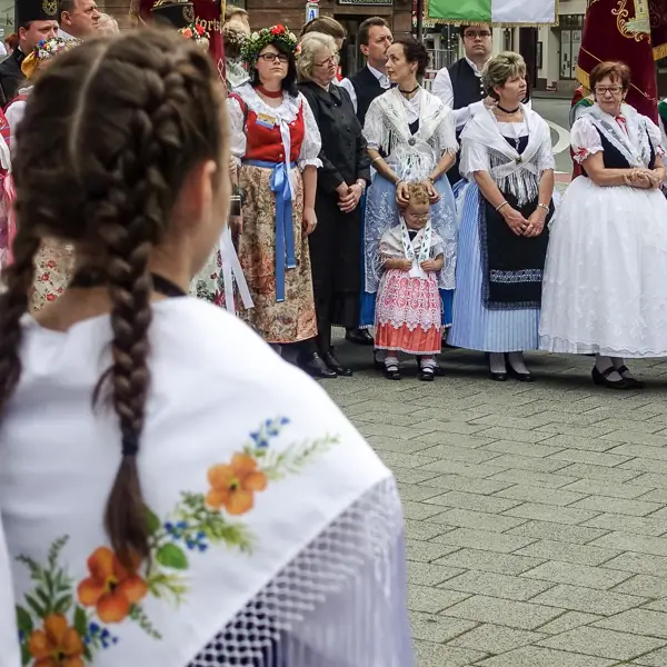 A choral group performs on the street in Nuremberg, Germany.